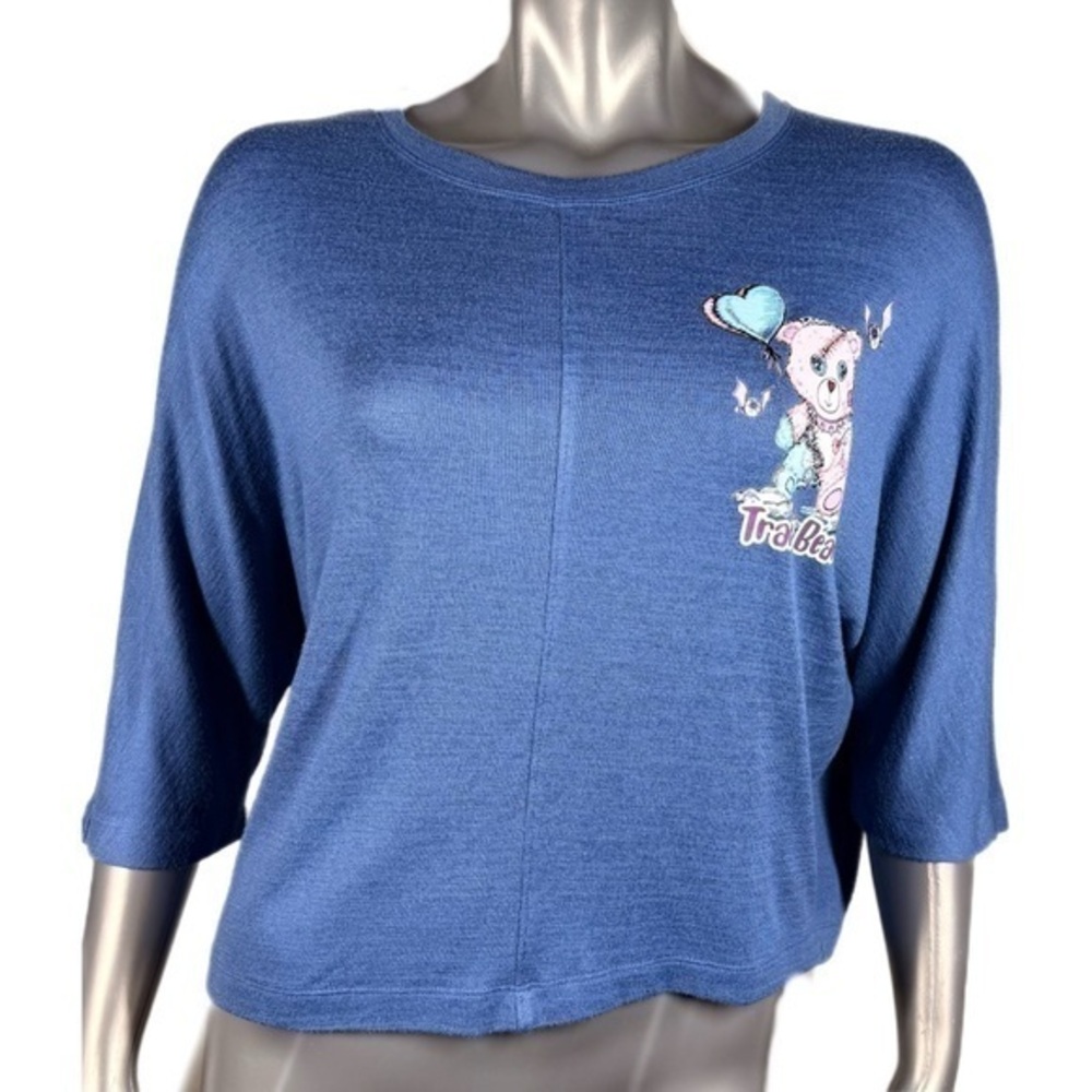 The Blind Medium | Trama Bear Blue Dolman Sleeve Knit Top 3/4 quarter sleeve